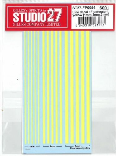 Line Decal : Fluorescent Yellow (1 mm, 2 mm & 3 mm)