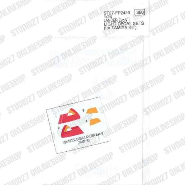 1:24 Mitsubishi Lancer Evo V - Headlights & Rear Lights Inside Lenses Decals (for Tamiya Kits)