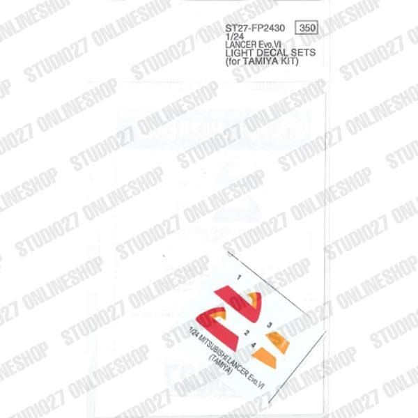 1:24 Mitsubishi Lancer Evo VI - Headlights & Rear Lights Inside Lenses Decals (for Tamiya Kits)