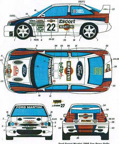 1:24 Ford Escort WRC - Medeghini San Remo 1998 (for Domino 24144 Kit)