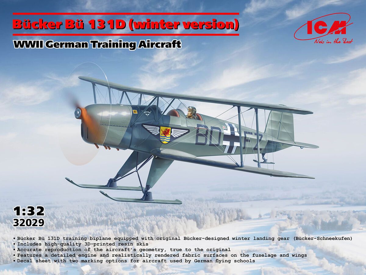 1:32 Bucker Bu 131D (Winter Version) - German WWII Training Aircraft