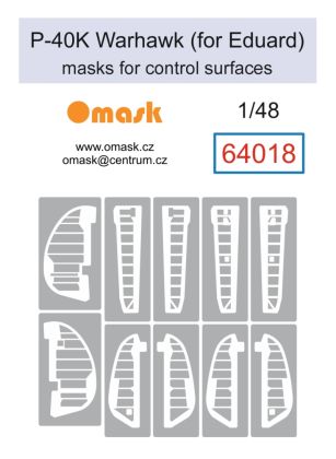 1:48 P-40K Warhawk masks for control surfaces (for Eduard)