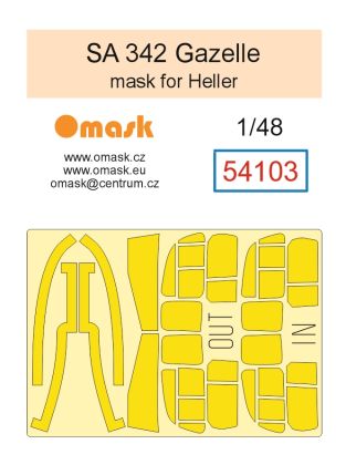 1:48 SA 342 Gazelle mask (for Heller)