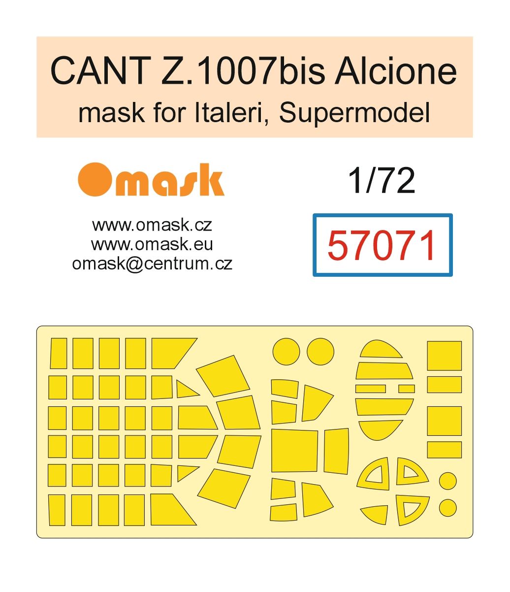 1:72 CANT Z.1007bis Alcione mask (for Italeri, Supermodel)