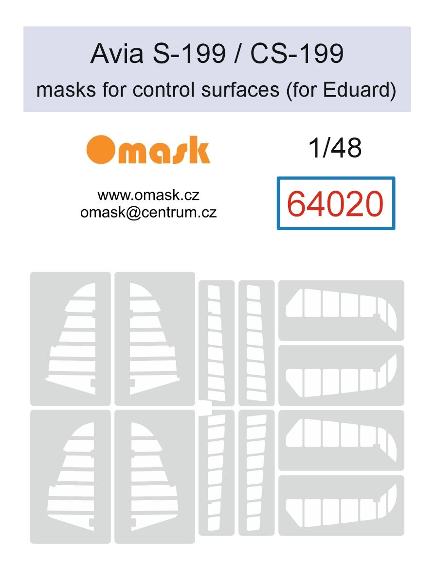 1:48 Avia S-199 / CS-199 masks for control surfaces (for Eduard)