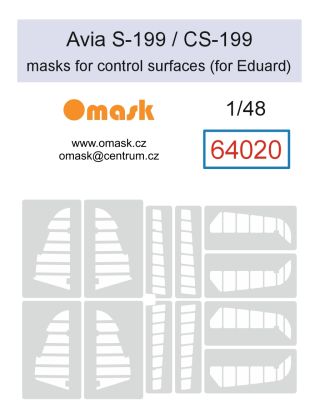 1:48 Avia S-199 / CS-199 masks for control surfaces (for Eduard)