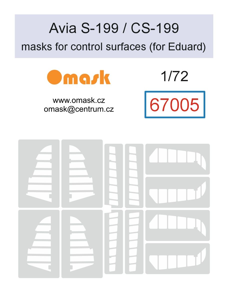 1:72 Avia S-199 / CS-199 mask for canvas (for Eduard)