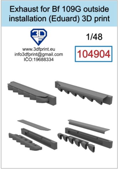 1:48 exhaust for Bf 109G (Eduard) outside installation