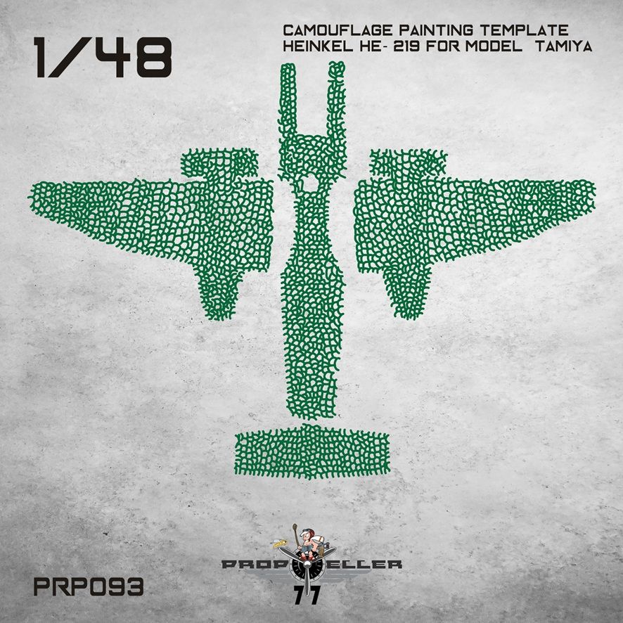 1:48 Camouflage Painting template Heinkel He- 219 For model  Tamiya