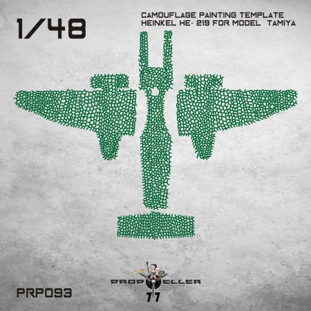 1:48 Camouflage Painting template Heinkel He- 219 For model  Tamiya