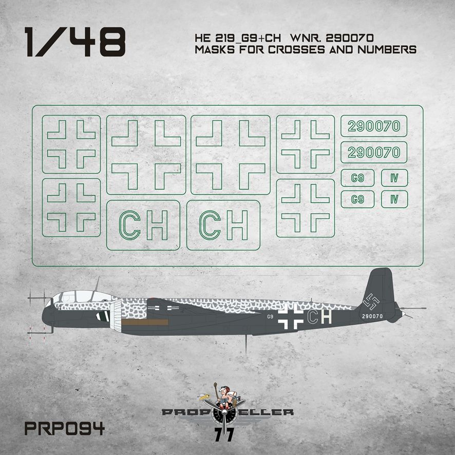 1:48 He 219_G9+CH  Wnr. 290070   masks for crosses and numbers