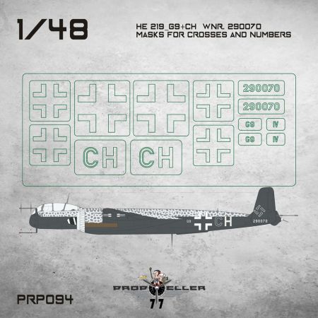 1:48 He 219_G9+CH  Wnr. 290070   masks for crosses and numbers