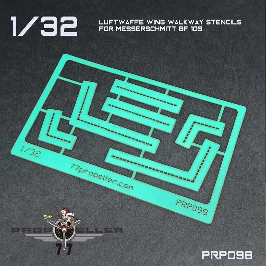 1:32  Luftwaffe wing walkway stencils  for Messerschmitt Bf 109
