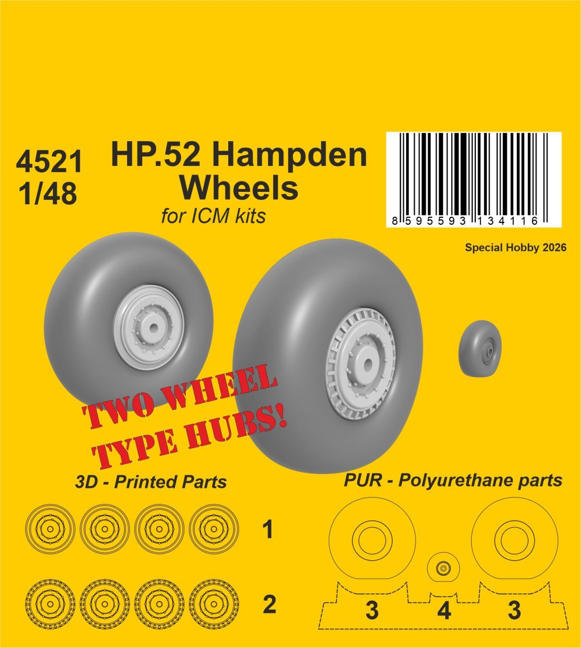 1:48 HP.52 Hampden Wheels for ICM Kits