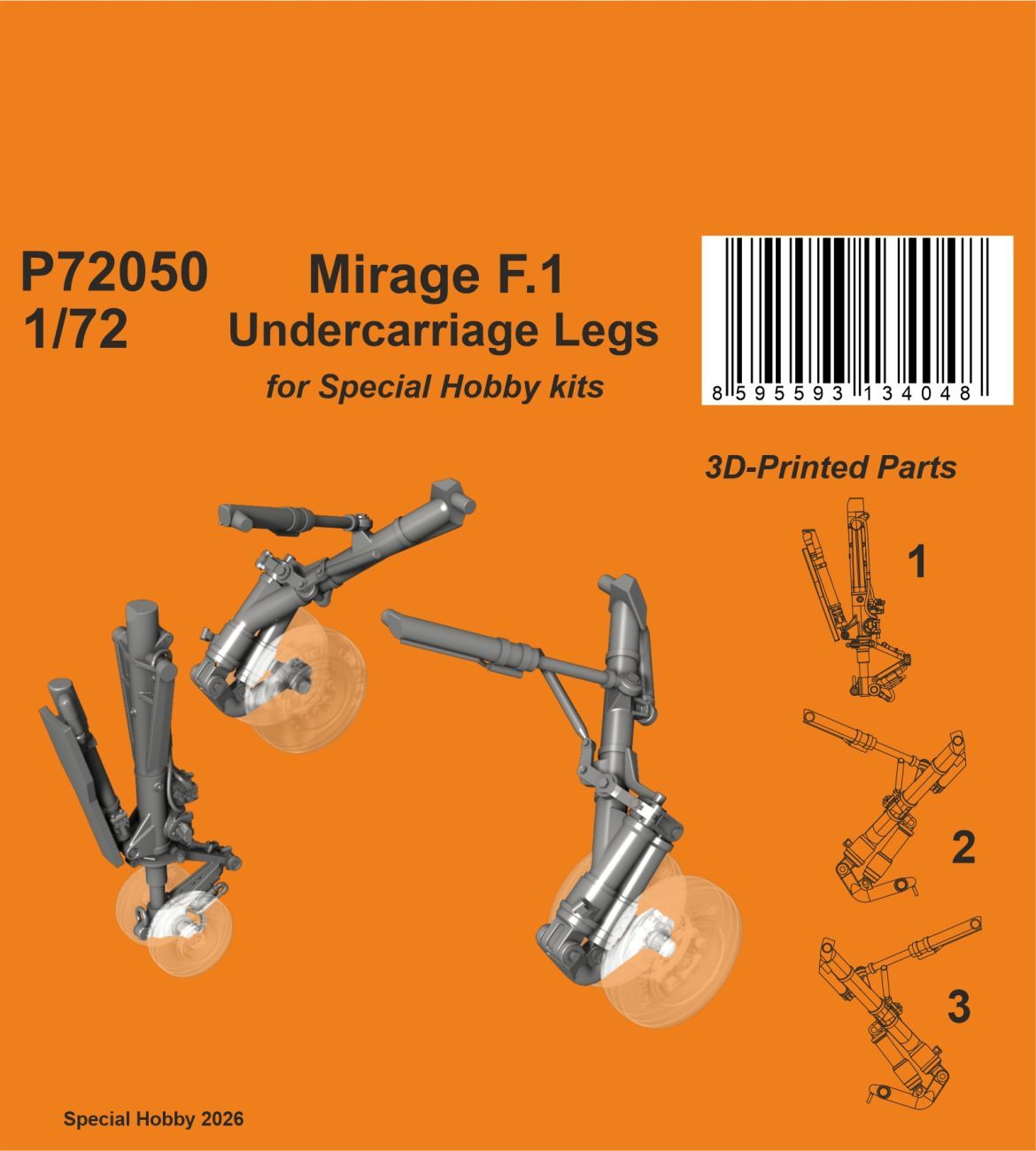 1:72 Mirage F.1 Undercarriage Legs for Special Hobby kits