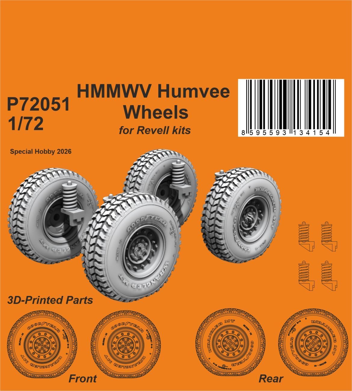 1:72 HMMWV Humvee Wheels for Revell kits