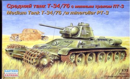 1:72  Medium Tank T-34/76 /w mineroller PT-3