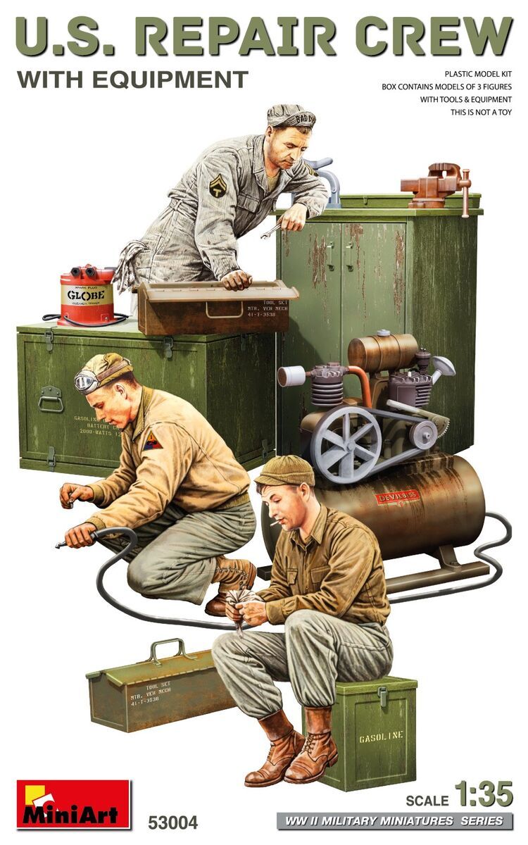 1:35 US Repair Crew with Equipment (3 Figures)