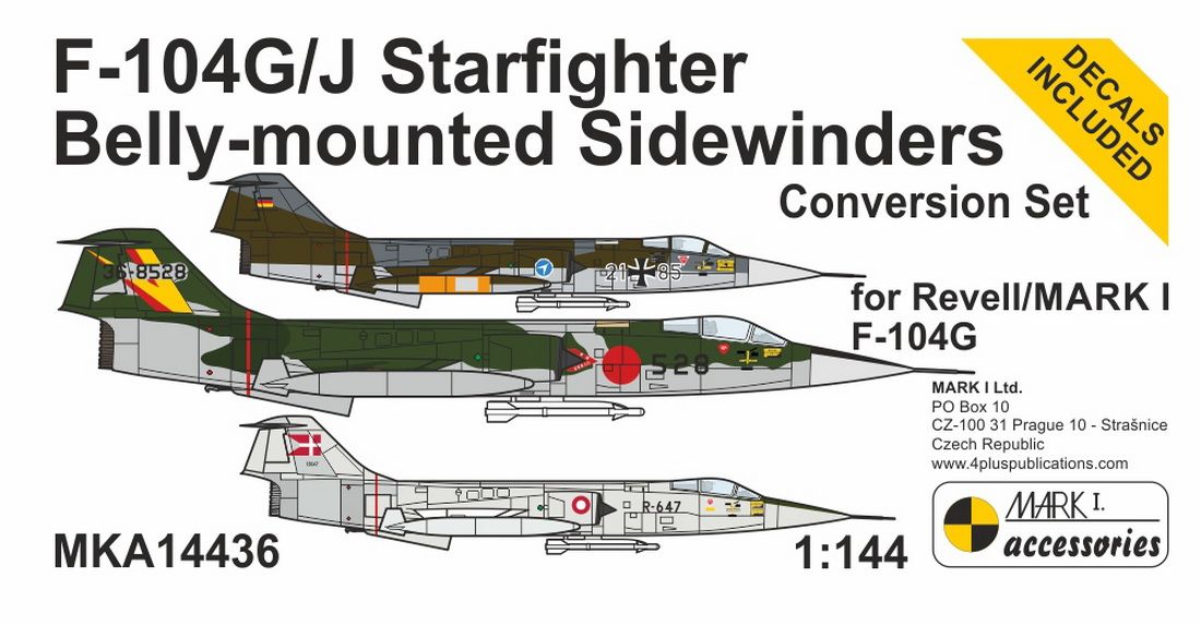 1:144 F-104G/J ‘Belly-mounted Sidewinders’ Conversion set