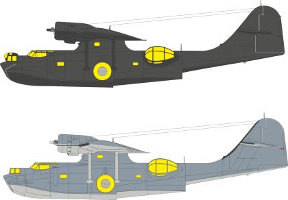 1:48 PBY-5A Catalina - TFace Masks Set (for Eduard and Revell Kits)