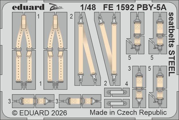 1:48 PBY-5A Catalina - Steel Seatbelts Zoom Set (for Eduard and Revell Kits)