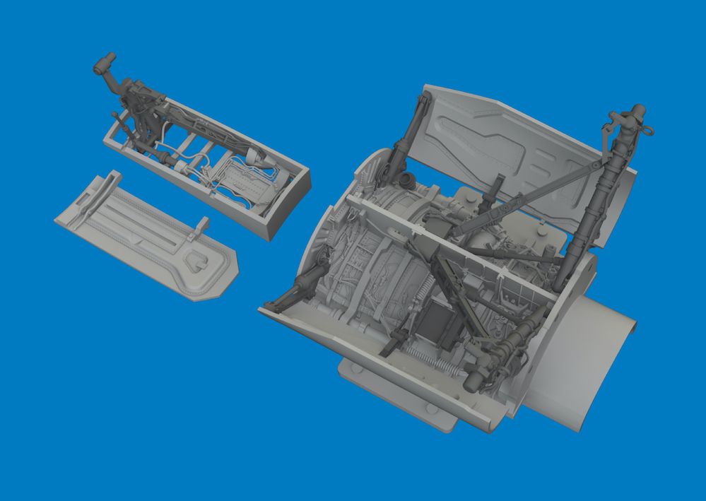 1:48 F-16 C - Wheel Bays & Legs Standard (for Tamiya Kits / 3D-Printed)
