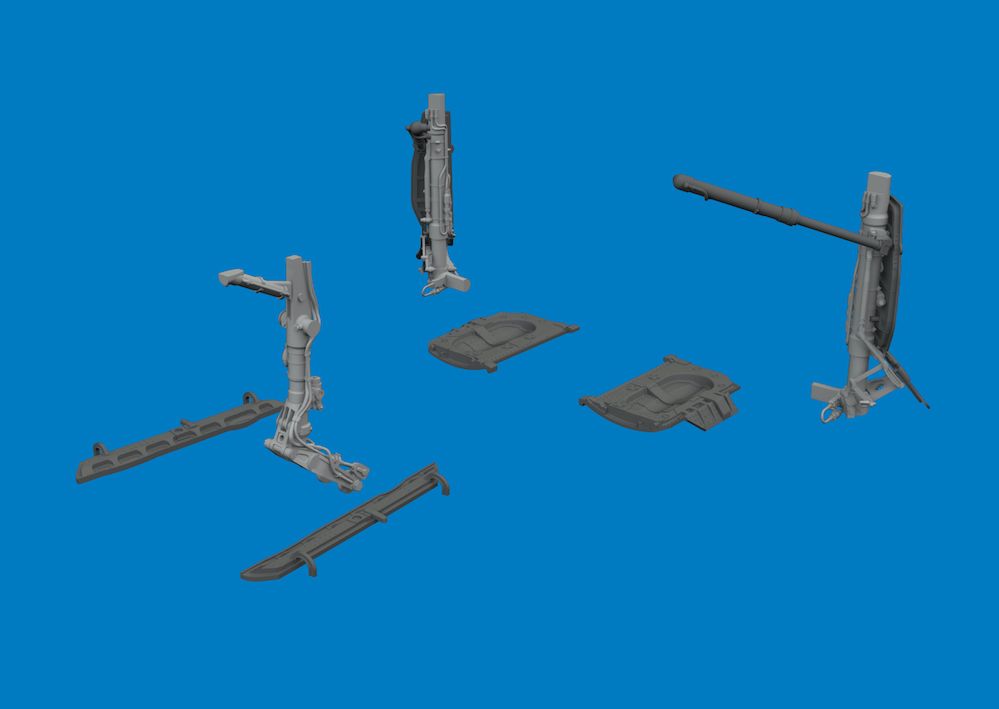 1:48 MiG-21 F - Undercarriage Legs (for Eduard Kits / 3D-Printed)
