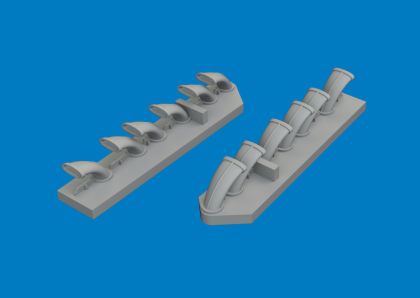 1:48 Fw-190 D-9 - Exhaust Stacks (for MiniArt Kits / 3D-Printed)