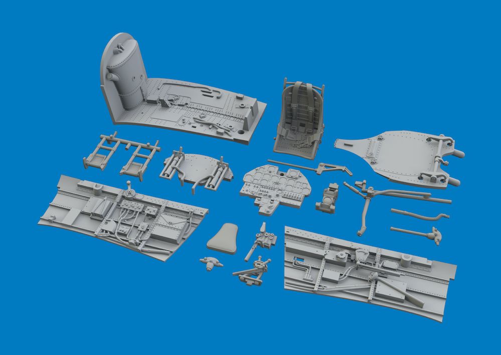 1:48 P-40 K - Cockpit Set (for Eduard Kits / 3D-Printed)