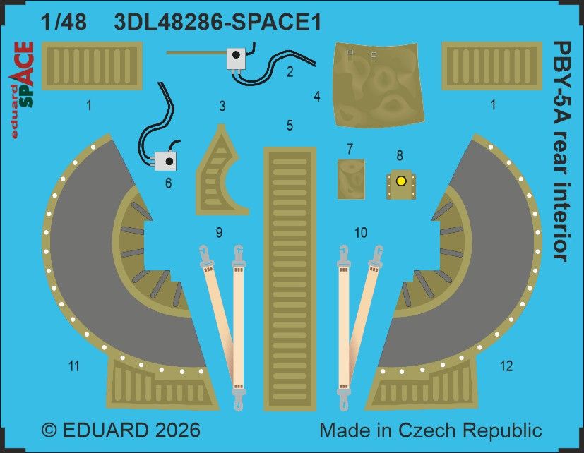 1:48 PBY-5A Catalina - Rear Interior Space Set (for Eduard and Revell Kits)