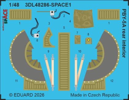 1:48 PBY-5A Catalina - Rear Interior Space Set (for Eduard and Revell Kits)