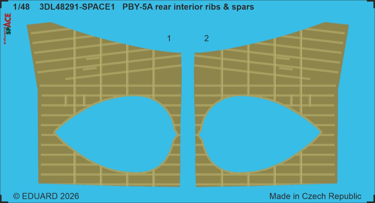 1:48 PBY-5A Catalina - Rear Interior Ribs & Spars Space Set (for Eduard and Revell Kits)