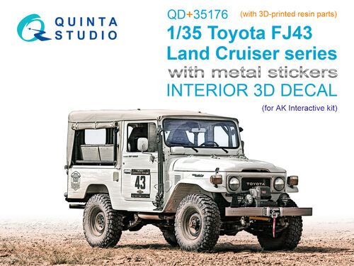 1:35 Toyota FJ43 Land Cruiser series 3D-Printed & coloured Interior on decal paper (AK Interactive) (with 3D-printed resin parts)
