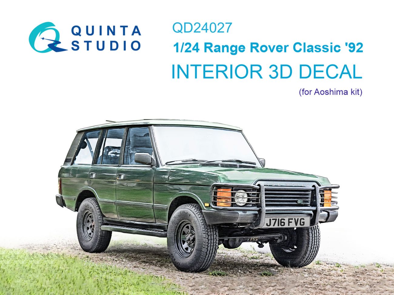 1:24 Range Rover Classic '92 3D-Printed & coloured Interior on decal paper (Aoshima)