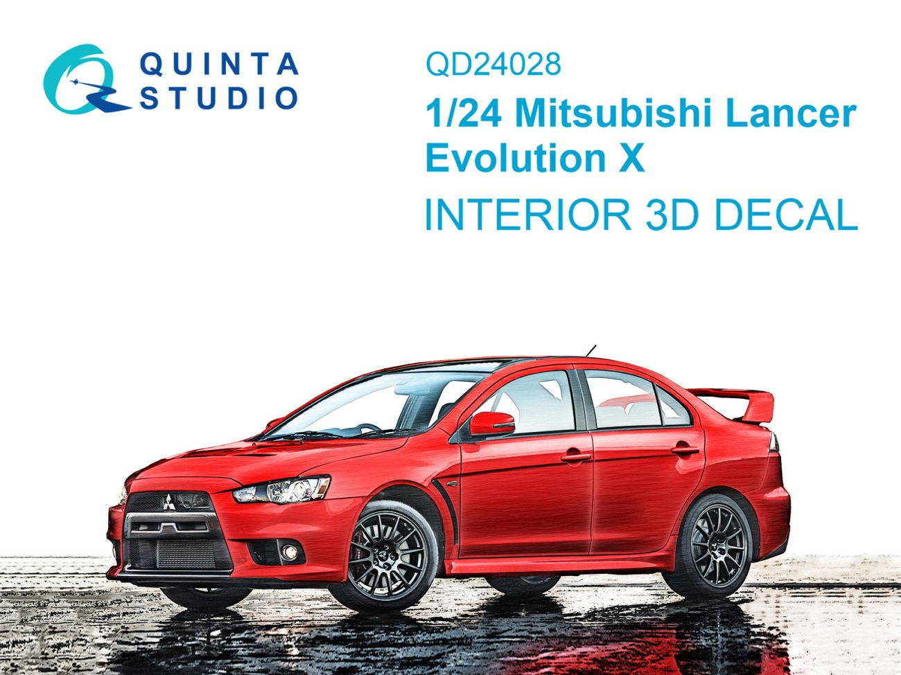 1:24 Mitsubishi Lancer Evolution X 3D-Printed & coloured Interior on decal paper (Aoshima)