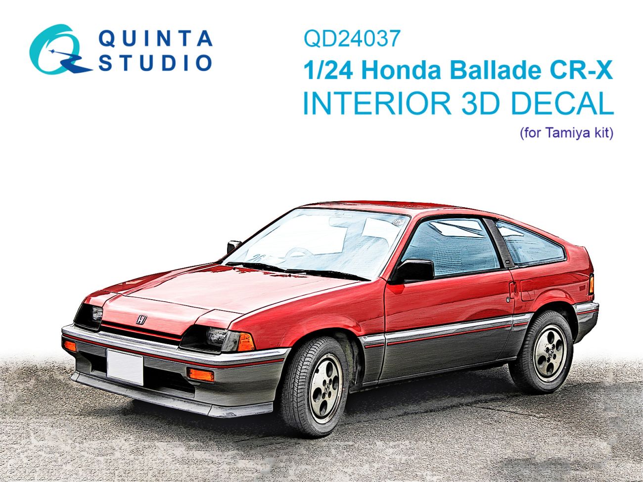 1:24 Honda Ballade CR-X 3D-Printed & coloured Interior on decal paper (Tamiya)