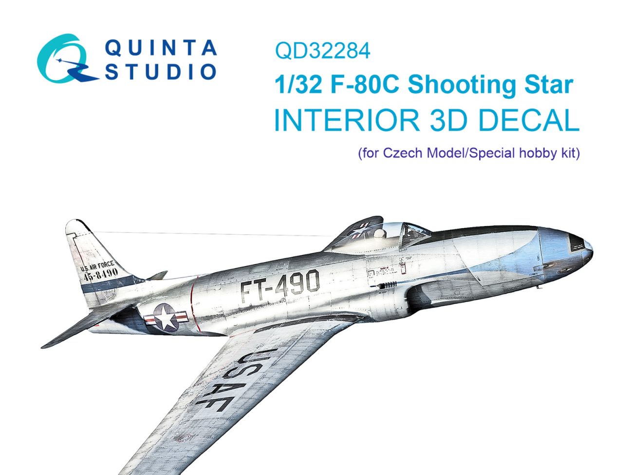 1:32 F-80C Shooting Star 3D-Printed & coloured Interior on decal paper (Czech Model/Special Hobby)