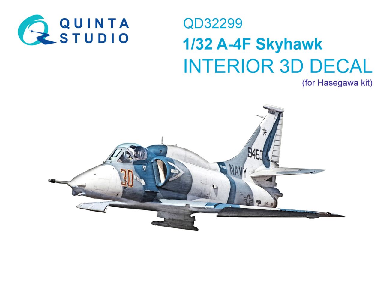 1:32 A-4F Skyhawk 3D-Printed & coloured Interior on decal paper (Hasegawa)