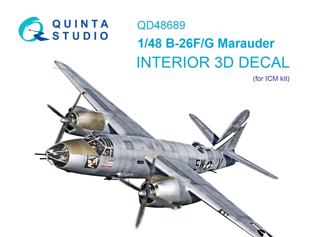 1:48 B-26F/B-26G Marauder 3D-Printed & coloured Interior on decal paper (ICM)