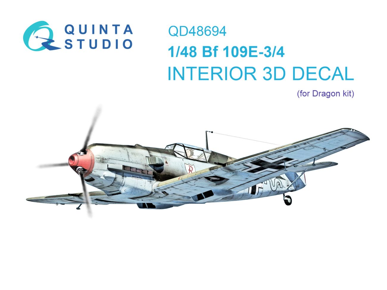 1:48 Bf 109E-3/E-4 3D-Printed & coloured Interior on decal paper (Dragon)