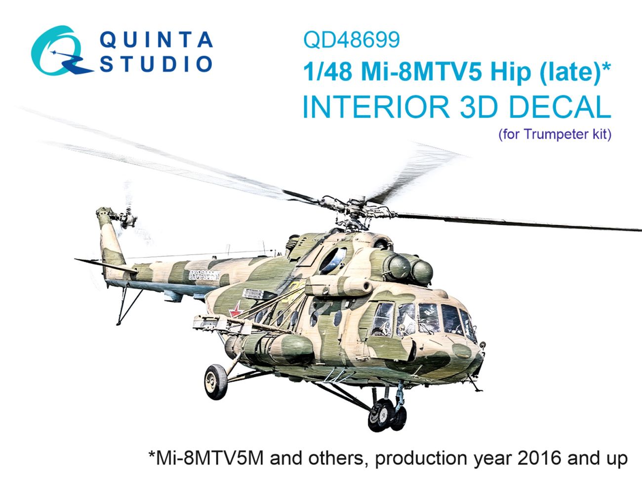 1:48 Mi-8MTV5 (late) 3D-Printed & coloured Interior on decal paper (Trumpeter)