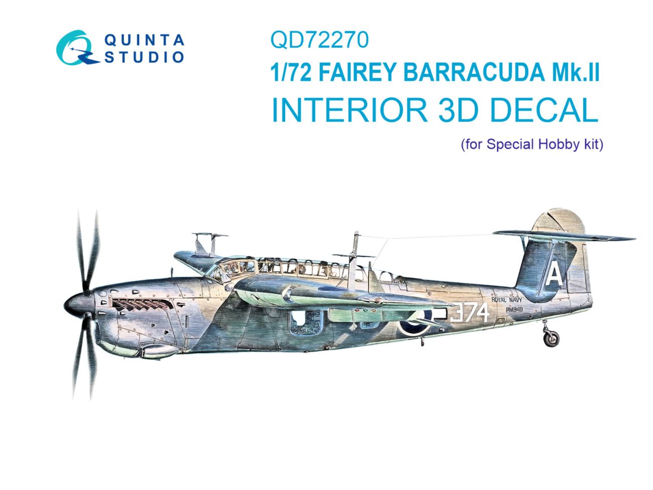 1:72 Fairey Barracuda Mk.I 3D-Printed & coloured Interior on decal paper (Special Hobby)