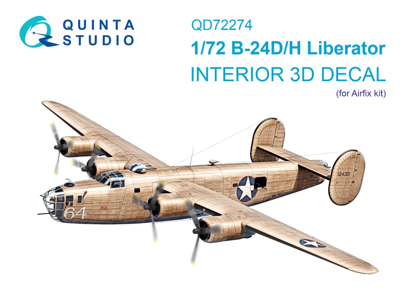 1:72 B-24D/B-24H Liberator 3D-Printed & coloured Interior on decal paper (Airfix)