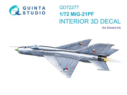 1:72 MiG-21PF 3D-Printed & coloured Interior on decal paper (Eduard)