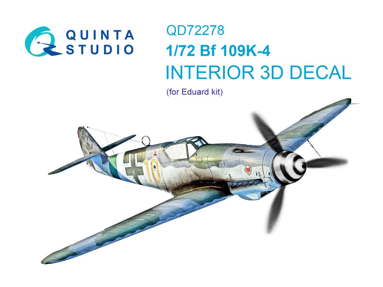 1:72 Bf 109K-4 3D-Printed & coloured Interior on decal paper (Eduard)