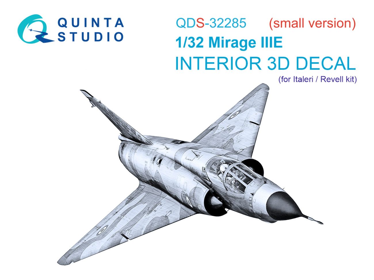 1:32 Dassault Mirage IIIE 3D-Printed & coloured Interior on decal paper (Italeri/Revell) (Small version)