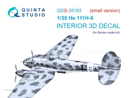 1:35 He 111H-6 3D-Printed & coloured Interior on decal paper (Border Model) (Small version)