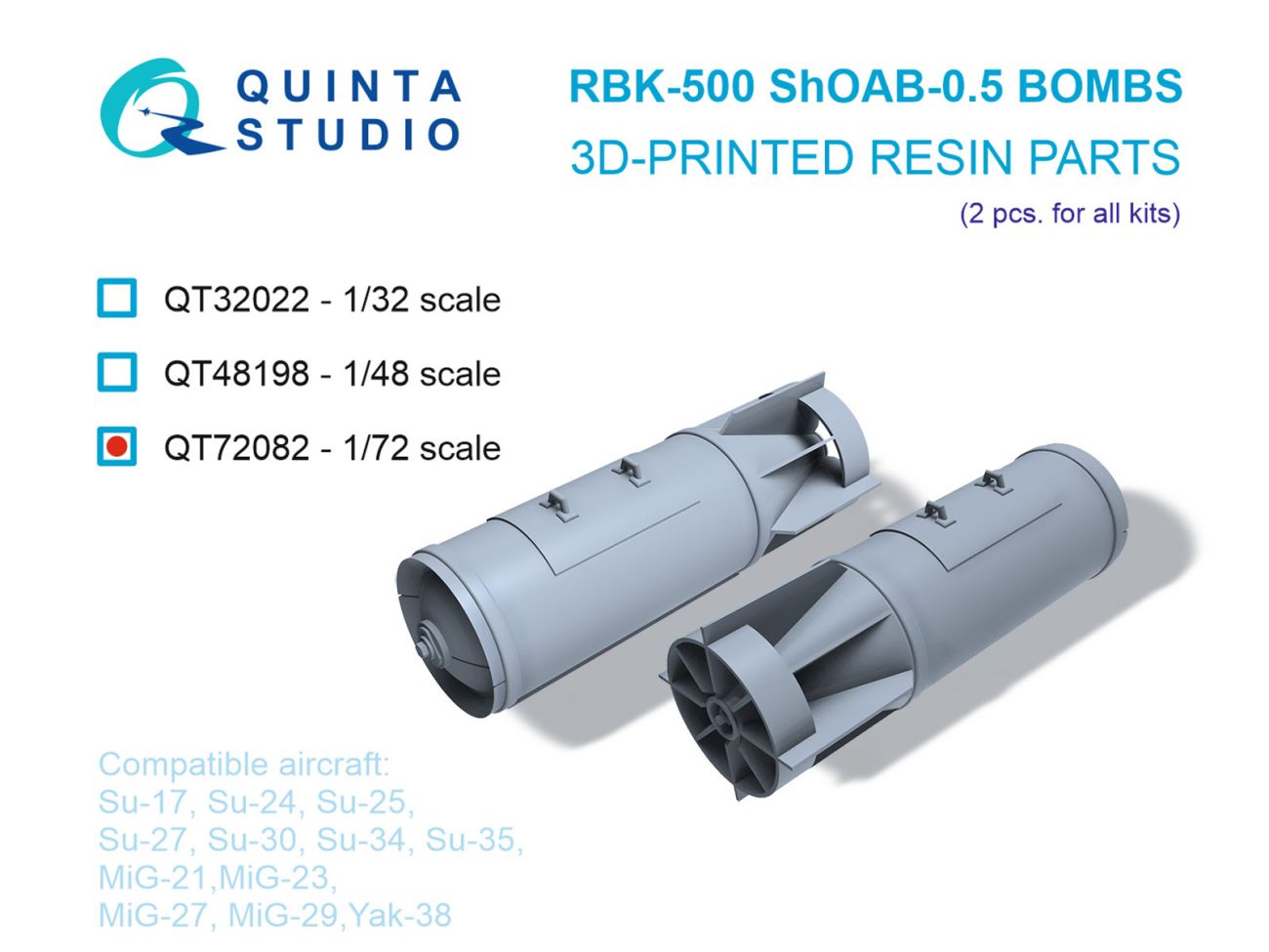 1:72 RBK-500 ShOAB-0.5 Bombs, 2 pcs (for all kits)