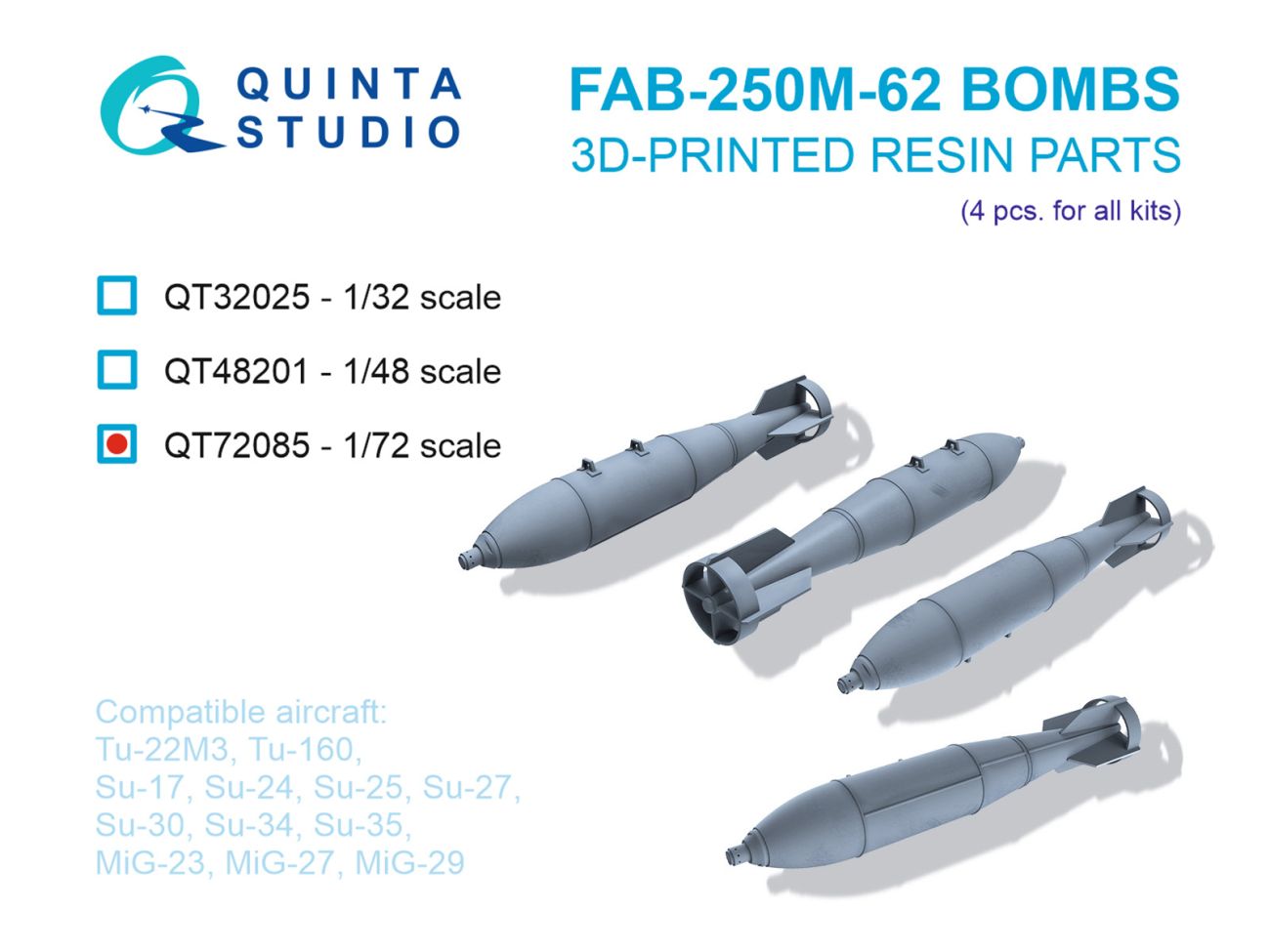 1:72 FAB-250 M-62 Bombs, 4 pcs (for all kits)