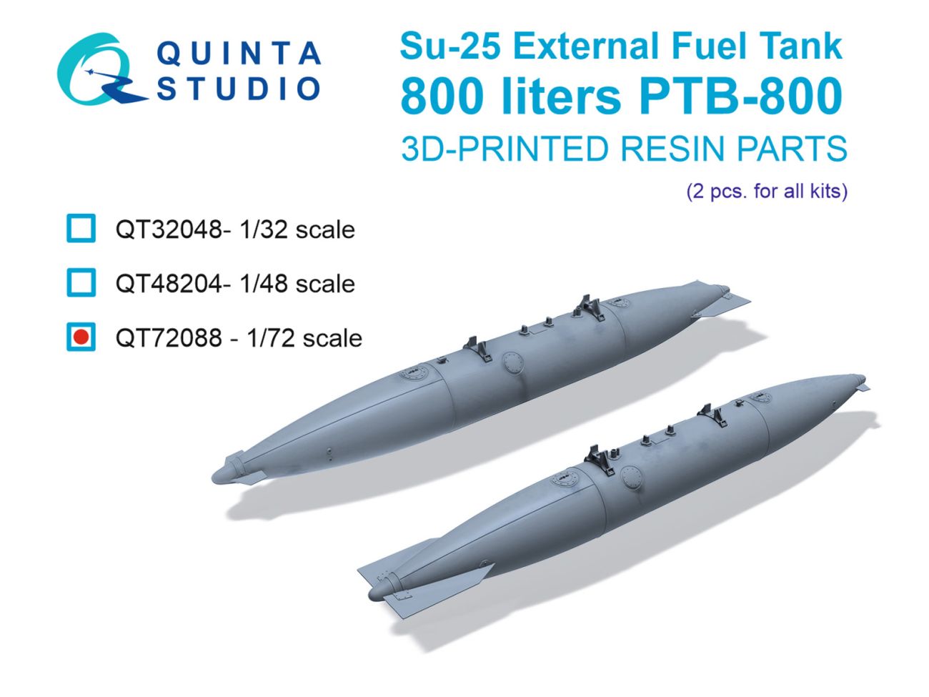 1:72 Su-25 External fuel tank PTB-800, 2 pcs (for all kits)